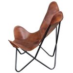 Shop Amerihome Leather Butterfly Chair in Natural Tan - 7'9" x 10 .