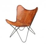 Elite Top Grain Leather Butterfly Chair Brown - A&B Home : Targ