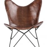 Madeleine Home Brown Montreux Leather Butterfly Chair | Zuli