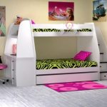 Bedroom:Cool Girls Bunk Bed With Stairs And Desk Bunk Bed With .