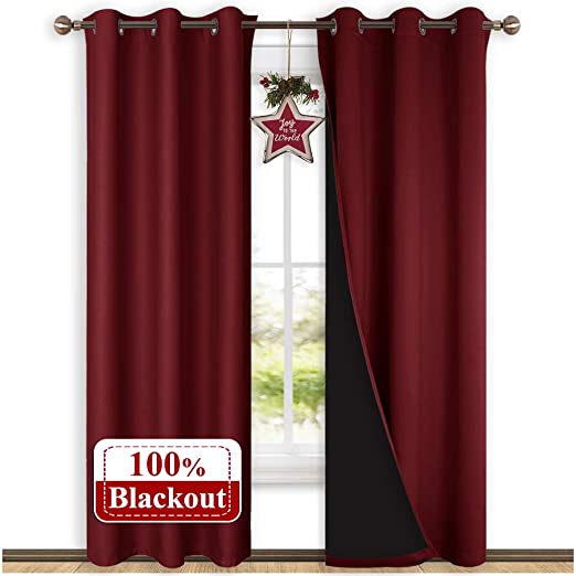 Amazon.com: NICETOWN 100% Blackout Curtains with Black Liner .