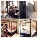 Custom oversized king canopy bed with solid wood platform, custom .