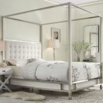 Queen Size Metal Canopy Bed with White from Hearts Attic | Qui