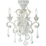 4-Light Rubbed White Chandelier Ceiling Fan Light Kit (With images .
