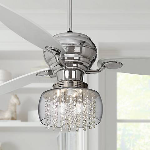 Ceiling Fan With Crystal Chandelier Light Kit Trail Of Lights .