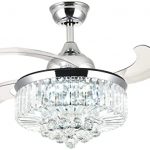 Moooni Dimmable Fandelier Crystal Ceiling Fans with Lights and .