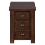 Jofran Urban Lodge Brown Chairside Table with 3 Drawers - Jofr