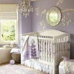 Lavender room with chandelier | Baby girl bedroom, Baby girl room .