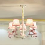 Resin Horse Ceiling Pendant with Tapered Shade Baby Room 3/5 Heads .