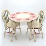 antique childrens play table and chairs | Painted Children's Table .