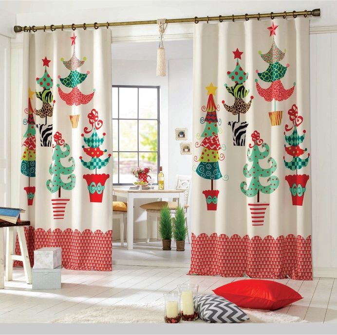 cute christmas theme kitchen curtains (With images) | Curtains .