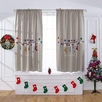 Amazon.com: Elaco 130cm X 100cm Voile Curtain Material Christmas .