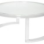 Interlude Ava Modern Round Clear Glass Acrylic Coffee Table .