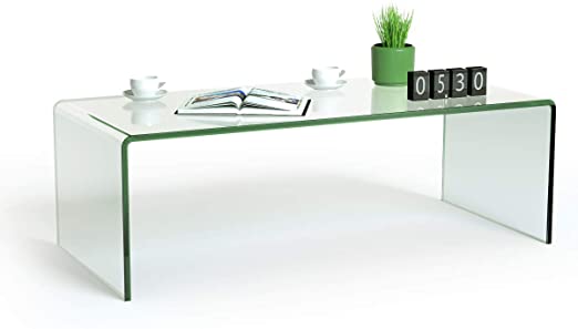 Amazon.com: Tangkula Glass Coffee Table, 42.5" L × 20" W ×14" H .