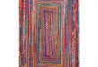 Hand Braided Bohemian Colorful Cotton Chindi Area Rug multi | Et