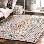 Indian Hand Braided Bohemian Colorful Cotton Chindi Area Rug | Et