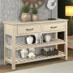 Buy Retro Console Table for Entryway with Drawers and Shelf Living .