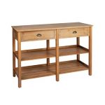 The Grainhouse™ Natural Finish 2-Drawer/2-Shelf Console Table .