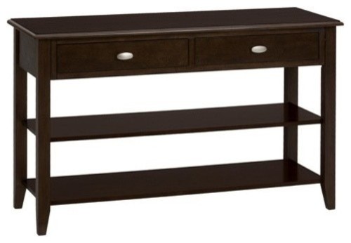 Jofran 1030-4 Sofa/Media Table With 2 Drawers, 2 Shelves & Oval .