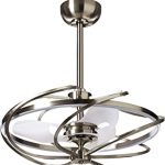 Contemporary Ceiling Fans with LED Lights 27 Inch Art Decor .