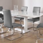 Tokyo White High Gloss Extending Dining Table and 8 Chairs Set .