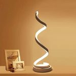 Modern Spiral LED Table Lamp - ELINKUME 12W Smart Dimmable Curved .