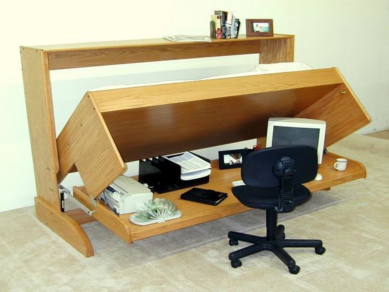 Hidden Beds Space Saving Solution | Murphy bed desk, Horizontal .