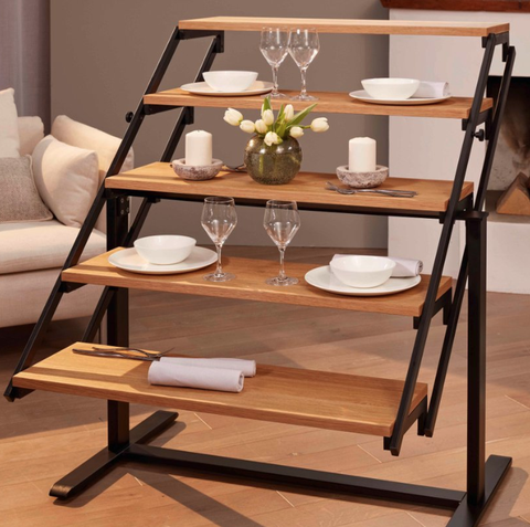 Convertible Shelf Transforms Into a Dining Table - This .