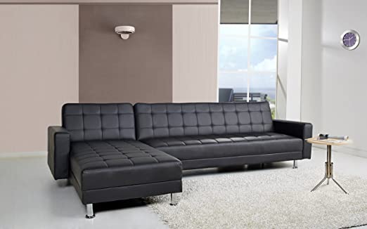 Amazon.com: Gold Sparrow Frankfort Convertible Sectional Sofa Bed .