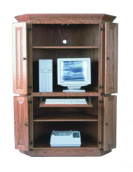 Hardwood Corner Computer Armoire from DutchCrafters Amish Furnitu