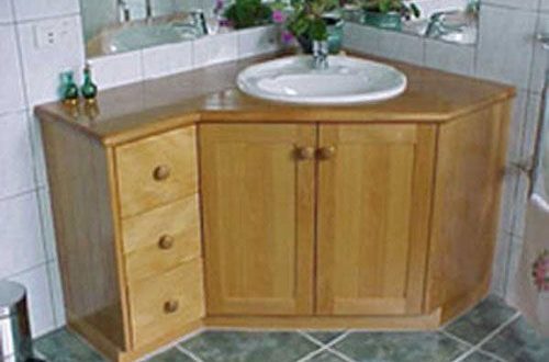 Solid Wood Corner Bathroom Vanity
