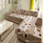 Durable Polyester L Shaped Sofa Covers Printed Sofa Cover Set .