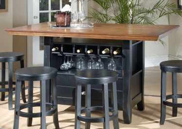 5-pc Chatham County Rectangular Counter Height Wine Storage Table .