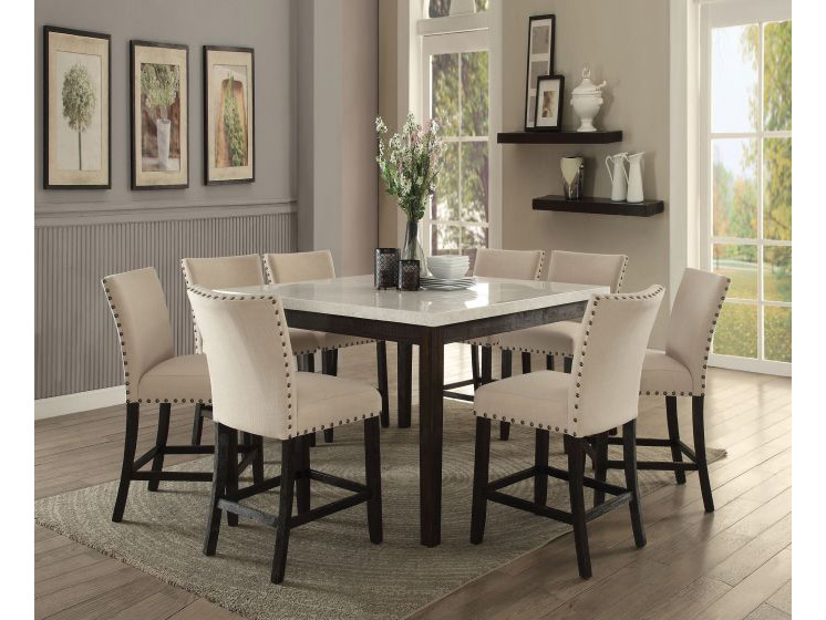 Nolan White Marble Top Counter Height Dining Set - Shop for .