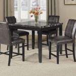 71070-72 5 pc blythe square black finish wood and faux marble top .