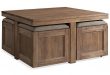 Furniture Champagne Cube Coffee Table with 4 Storage Ottomans .