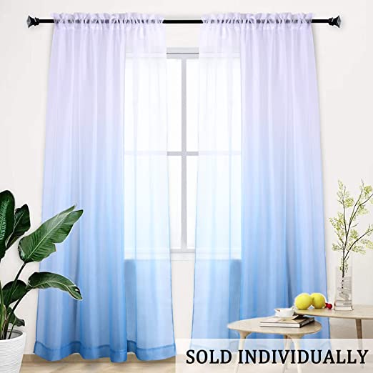 Amazon.com: HUTO Ombre Sheer Curtain Gradient Semi Window Curtain .