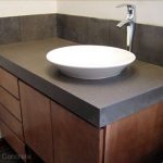 Concrete vanity top with vessel sink. #Concrete #Vanity Tops .