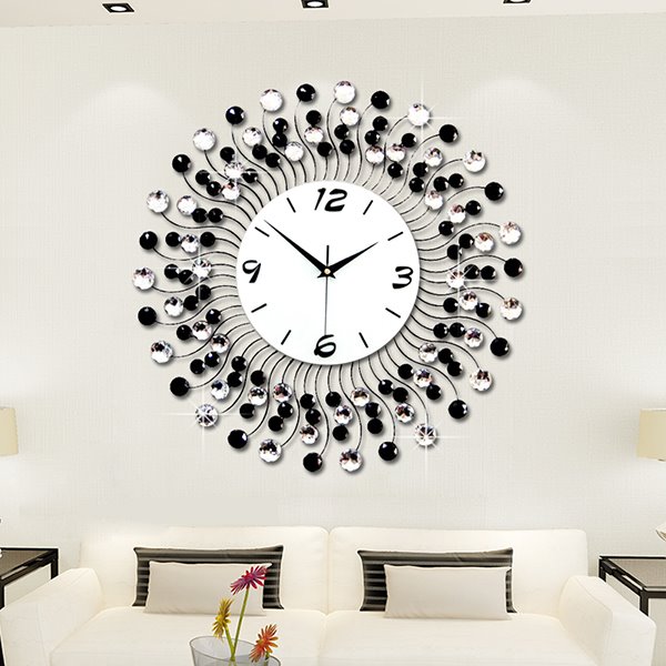 Modern Classic Living Room Diamond Decorative Wall Clock .