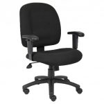 Fabric Task Chair With Adjustable Arms Black - Boss Office .
