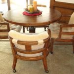 Drexel Heritage Oak Adjustable Height Round Dining/Game Table and .