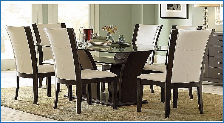 New Glass top Dining Table Set 6 Chairs | Glass dining room table .