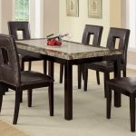 7pc Stockton Marble Top + 6 Chairs Dining Table S