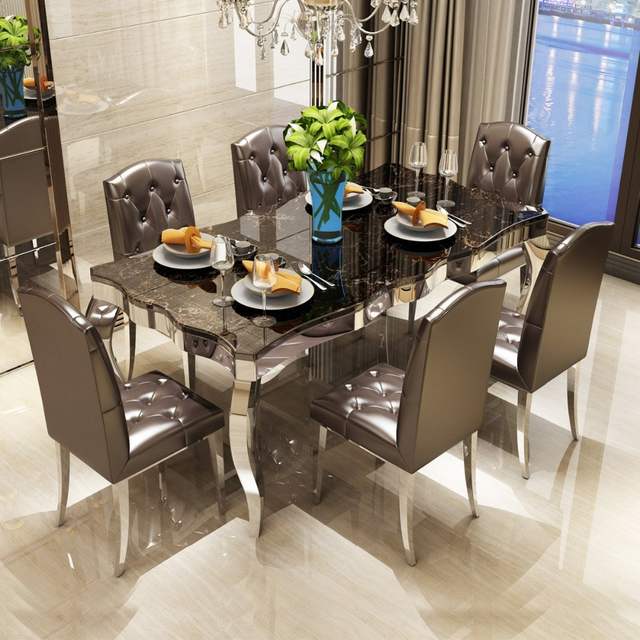 Rama Dymasty stainless steel Dining Room Set Home Furniture modern .