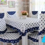 Dot design cotton dining tablecloth and chair cover set wholesale .