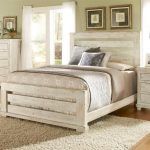 Willow Casual Distressed White Wood King Slat Bed | White bedroom .