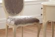 Régency French - Ivory Dressing Chair Fabric Seat | Oak Furniture