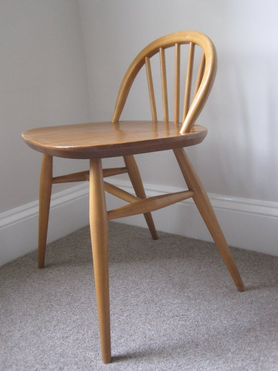 Ercol 414 Desk/Dressing Table Low Back Stool Chair Mid Century | Et