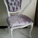 Crushed velvet dressing table chair with beautiful crystal buttons .
