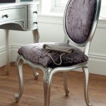 Régency Silver Leaf Dressing Table Chair Fabric Seat | Oak .